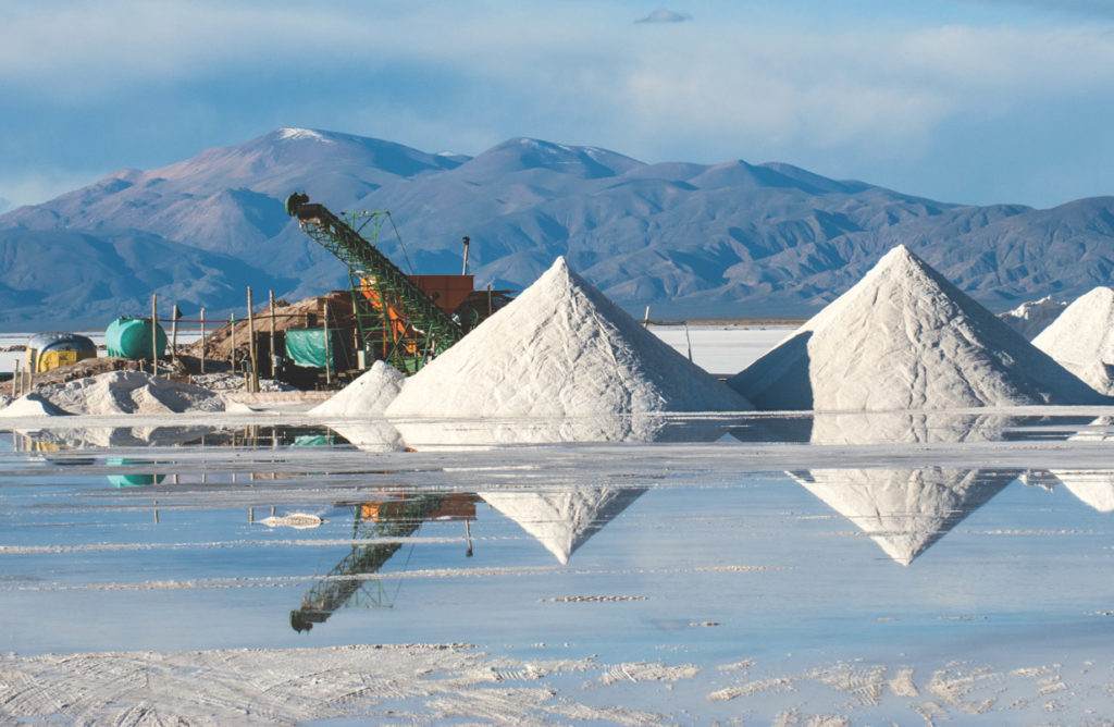 Lithium mine at Salinas Grandes salt desert Jujuy province, Argentina
