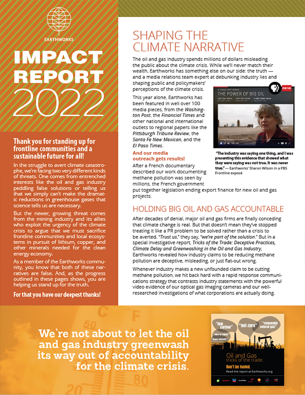 Earthworks 2022 Impact Report cover