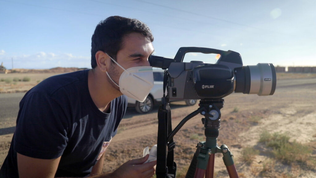 Miguel Escoto filming in the Permian Basin