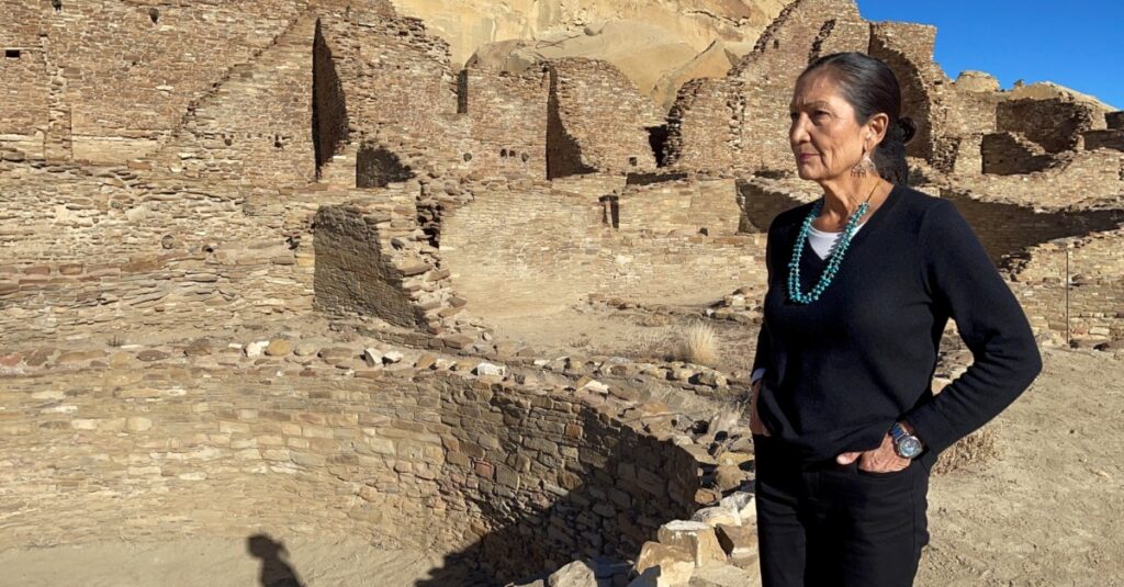 Deb Haaland at Chaco Culture National Historic Park