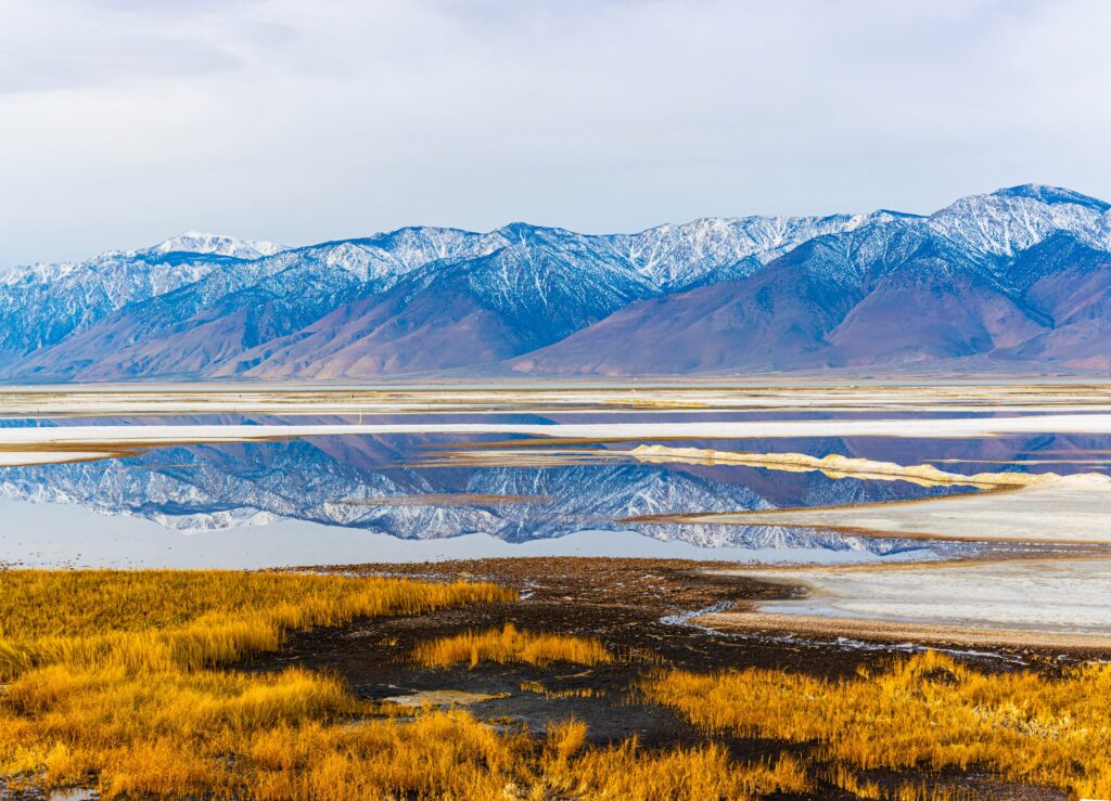 Mountains reflected in a lake